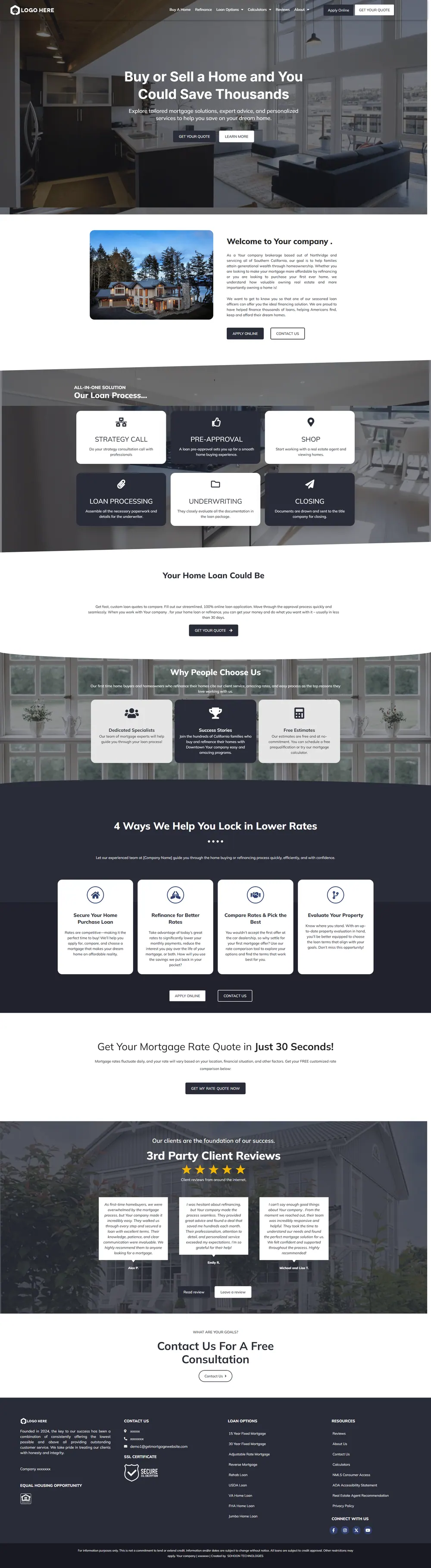 Design 1 mortgage website demo