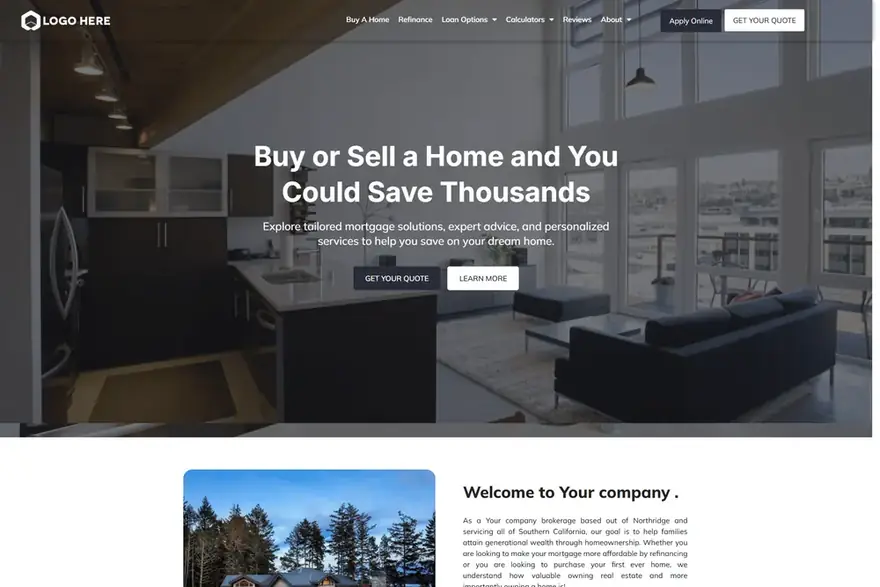 Design 1 mortgage website demo