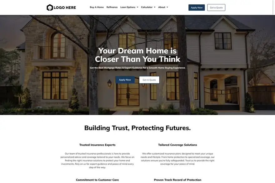 Design 10 — United States mortgage website design preview