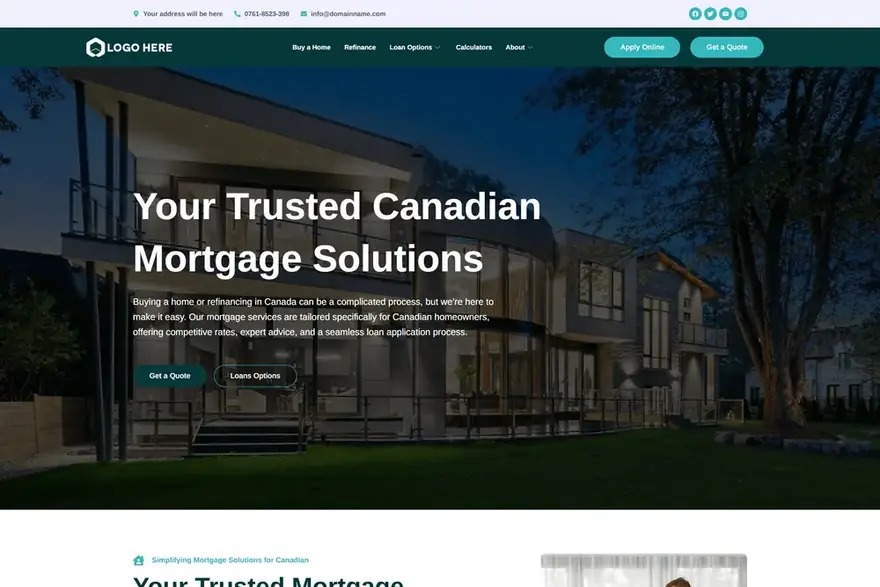 Design 13 — Canada mortgage website design preview