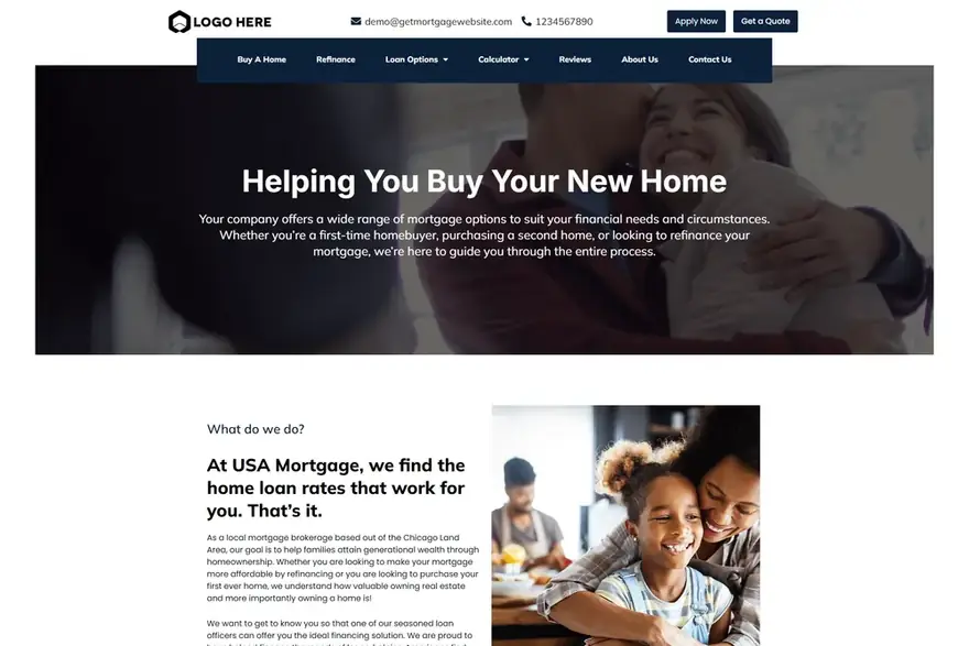 Design 8 — United States mortgage website design preview