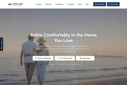 Harbor Light Lending Group — centered editorial mortgage website design